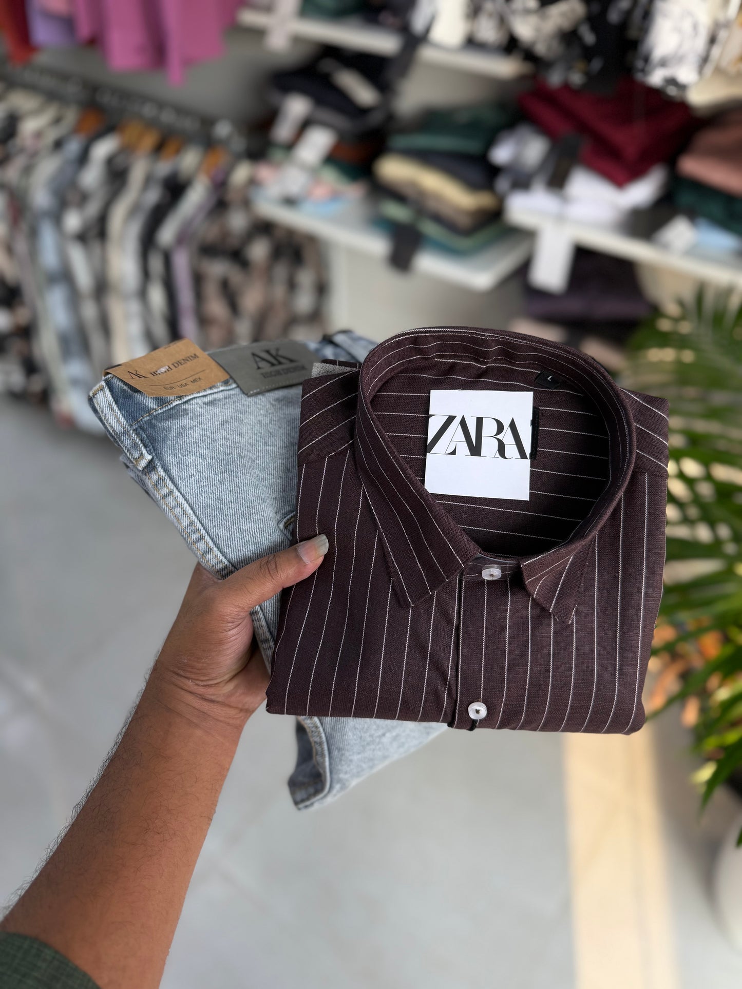 Linen long stripes full sleeve shirt