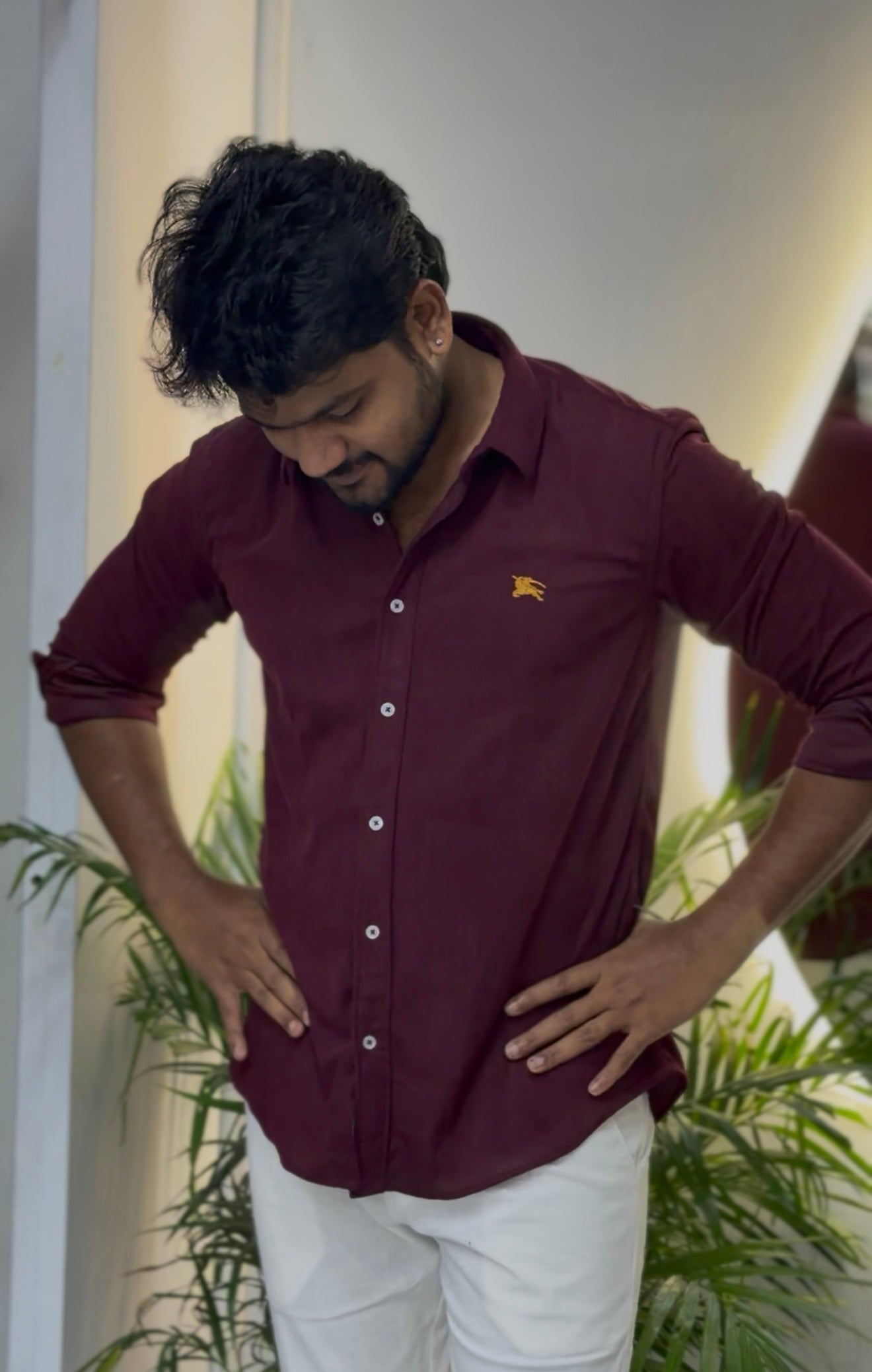 Maroon coudroy shirt