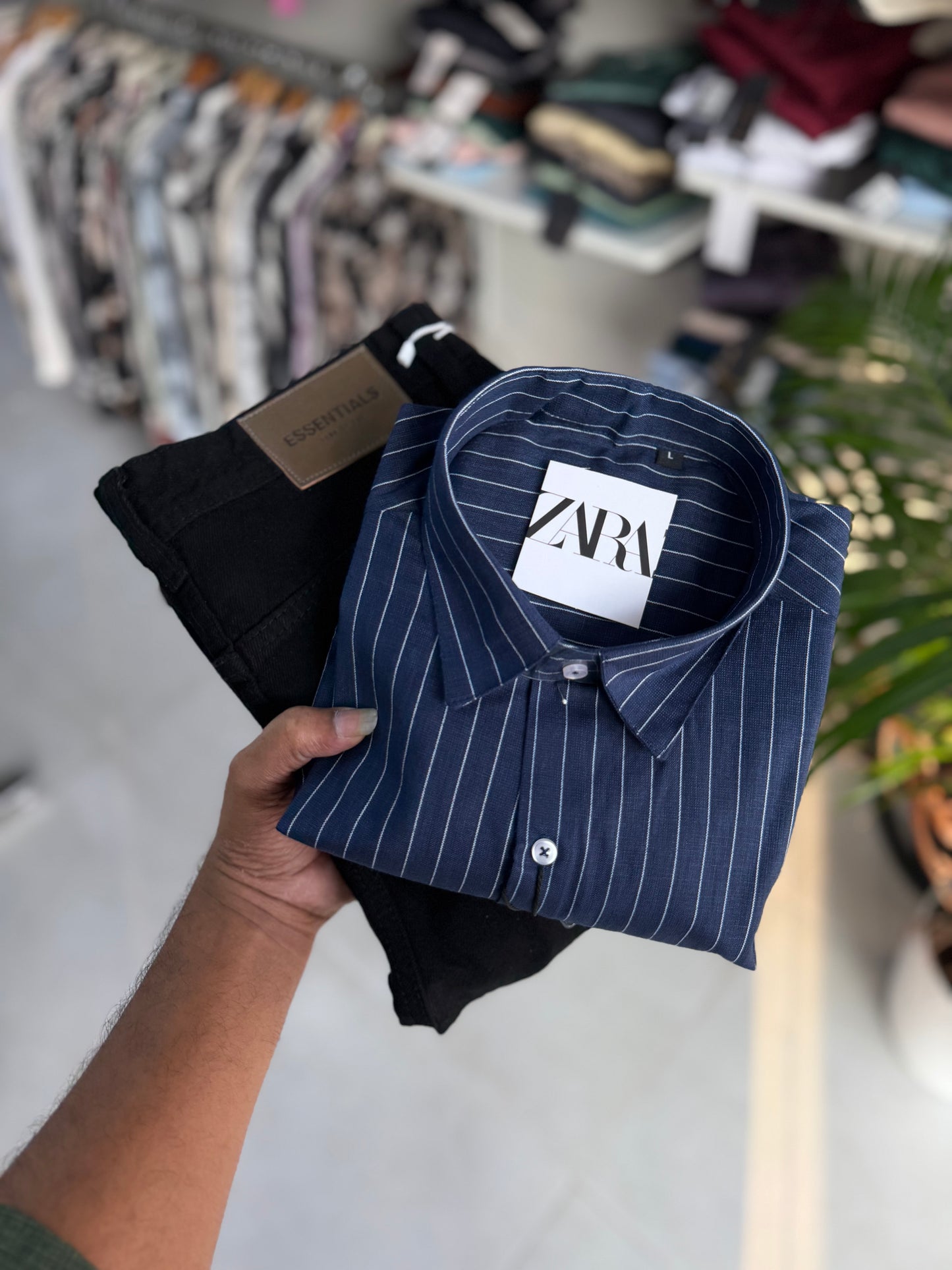 Linen long stripes full sleeve shirt