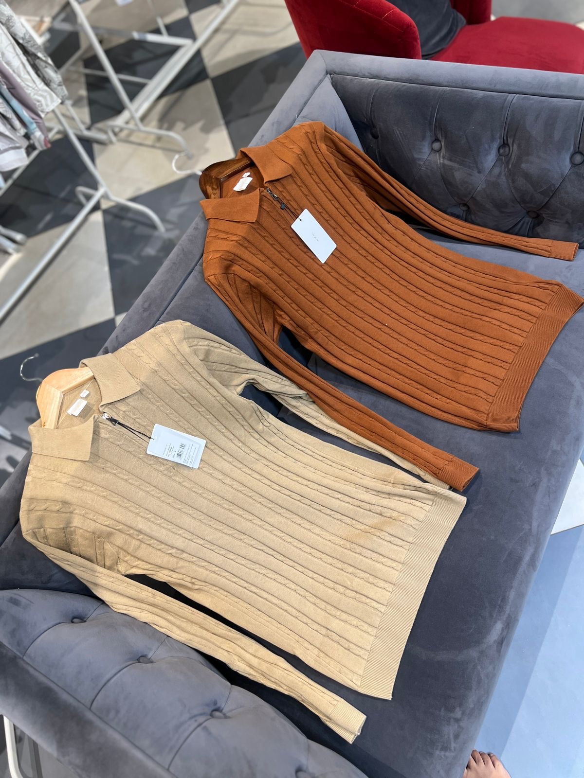High neck designer pullovers