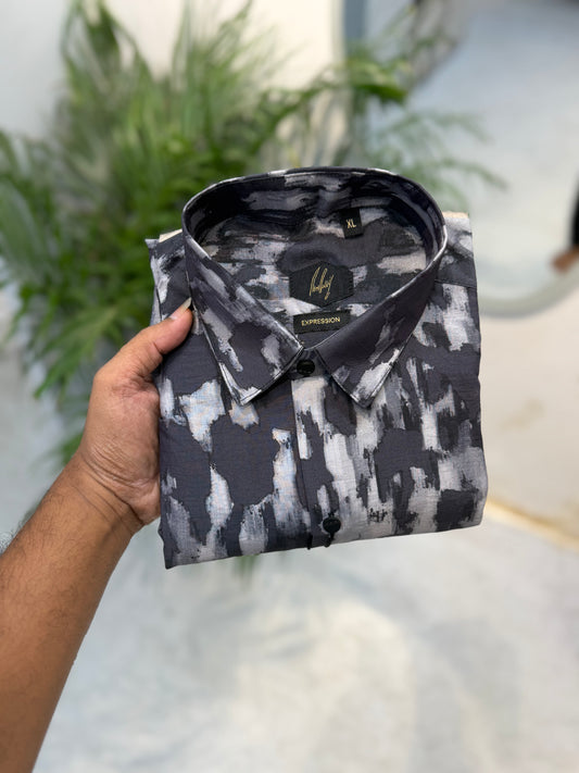 Black designer milange print