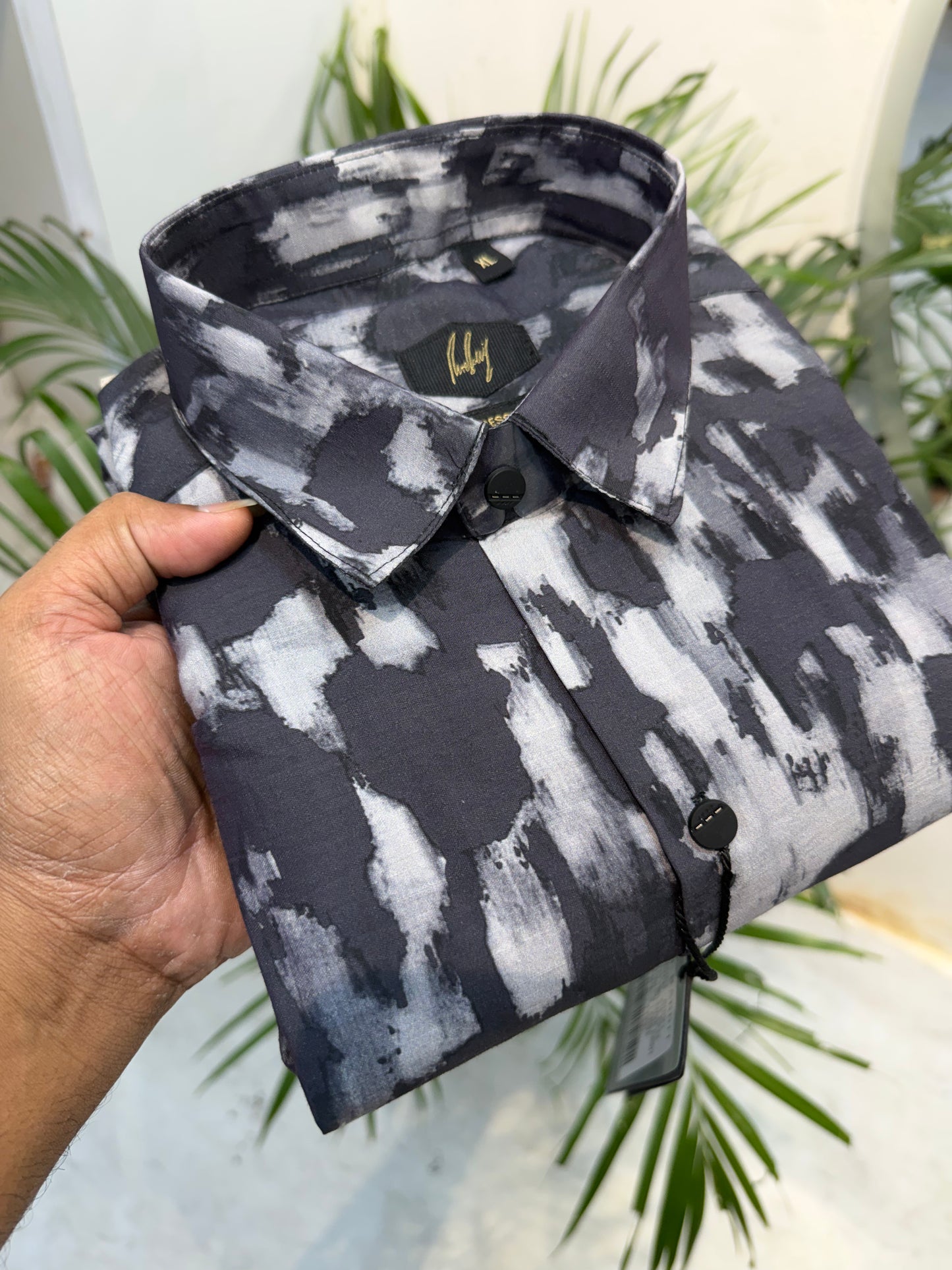 Black designer milange print